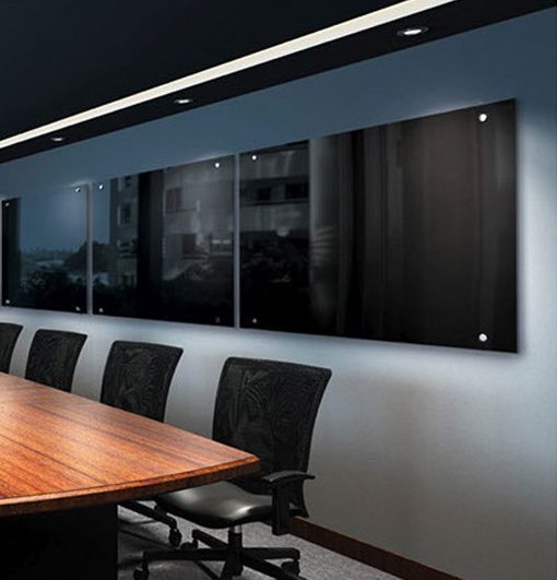 Frameless Black Glass Whiteboard