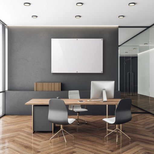 Frameless Glass Whiteboard in Private Office