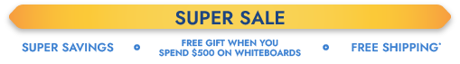 Whiteboards and Pinboards super sale banner