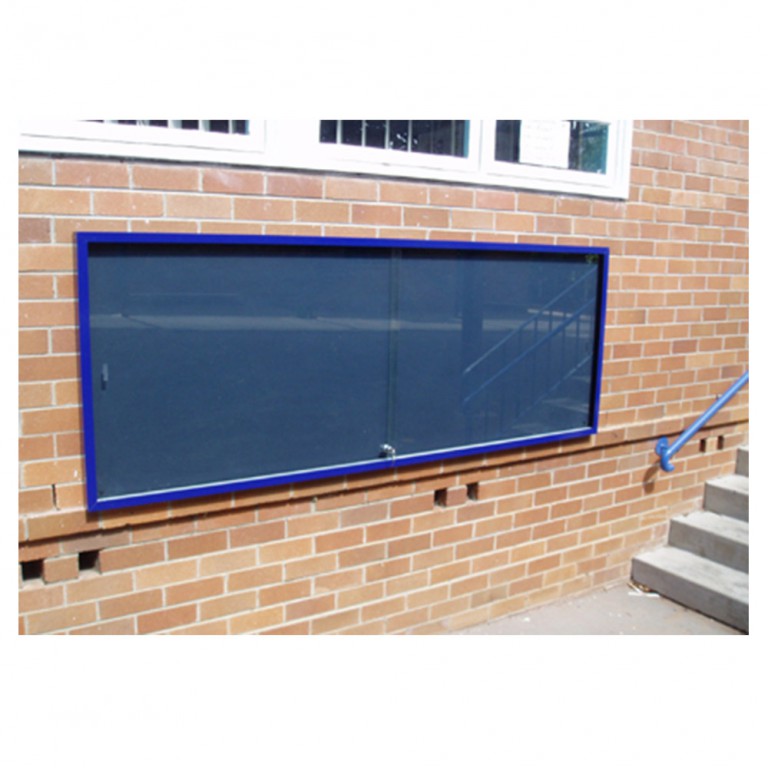 Sliding Door Display Case Whiteboards and Pinboards