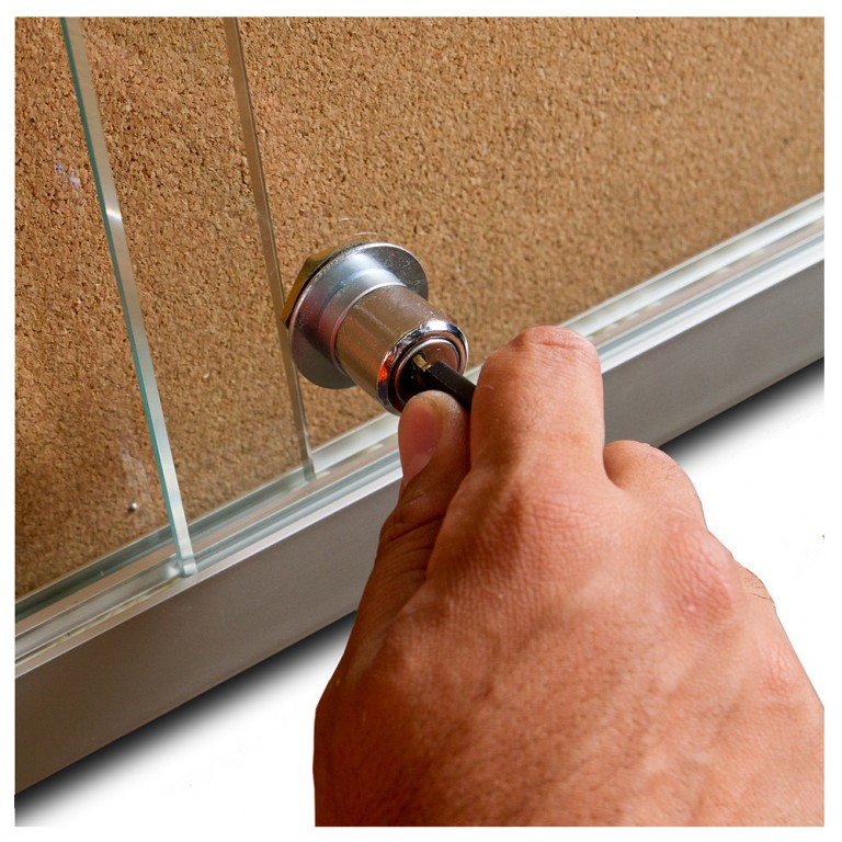 Sliding Door Display Case Whiteboards and Pinboards