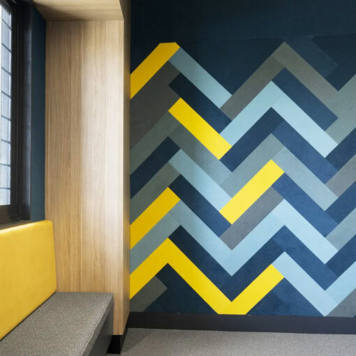 Peel n Stick Acoustic Tiles in zig zag pattern