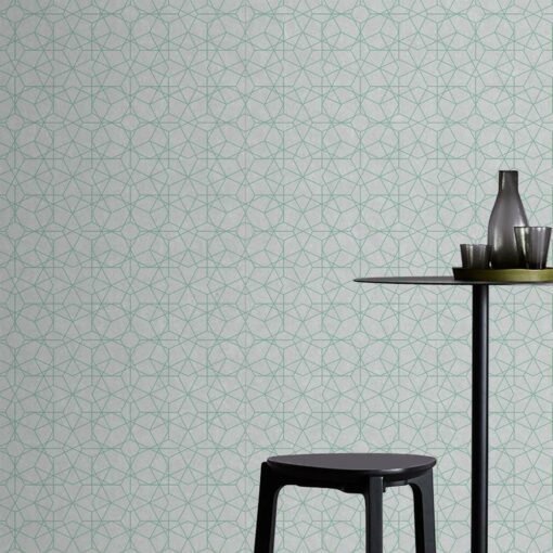 EchoPanel Kaleidoscope Acoustic Panels with stool and table