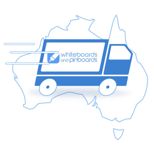 Truck graphic with whiteboards and pinboards logo