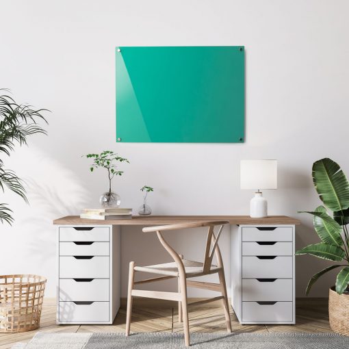 Green Glass Board above Desk