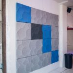 Autex 3d tiles geo pattern in a square in grey and blue