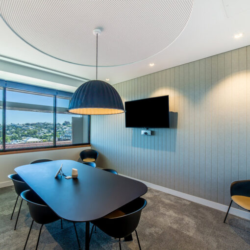 Autex Groove Acoustic Panel blue meeting room