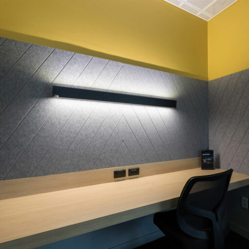 Autex groove acoustic panel in booth