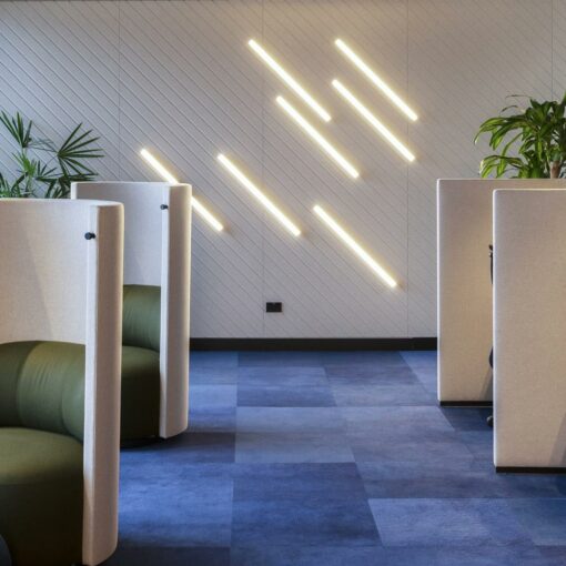 Autex groove acoustic panel with diagonal lights