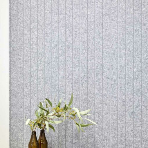 Autex groove acoustic panel closeup with vase