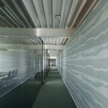 Autex Willie Weston Collection Acoustic Panels in commercial office hallway