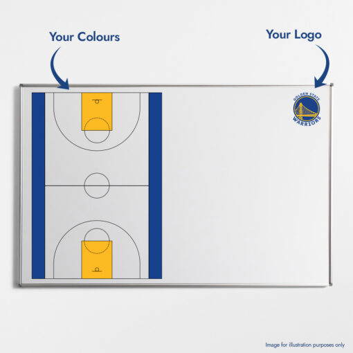 Basketball Coaching Whiteboard Custom Logo and Colours