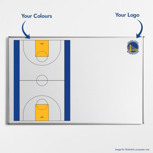 Basketball Coaching Whiteboard Custom Logo and Colours