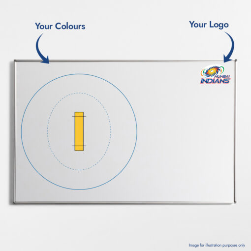 Cricket Coaching Whiteboard Custom Logo and Colours