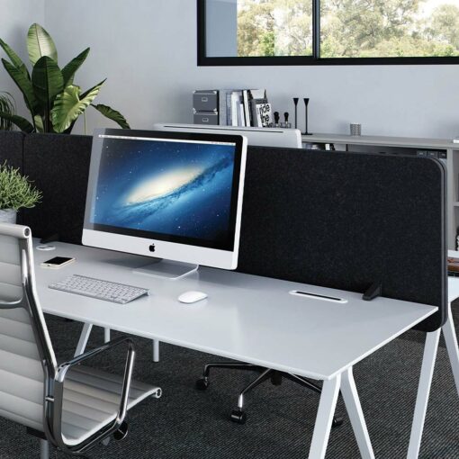 Adapt Social Workstation Screen Charcoal