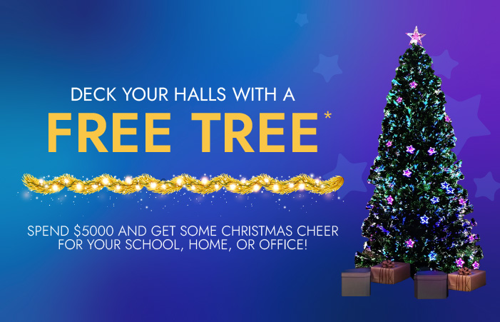 Free Christmas Tree banner with twinkling lights and tree