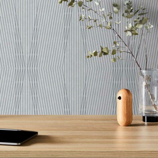 Woven Image Trapeze Acoustic Panels with table and vase
