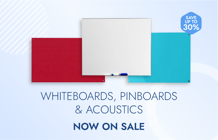 Whiteboards, Pinboards, and Acoustics Sale Banner