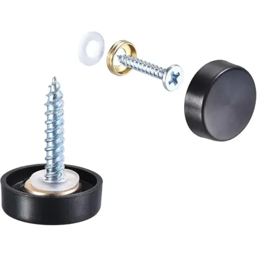Stainless Screw Cover 16mm Dia - Black
