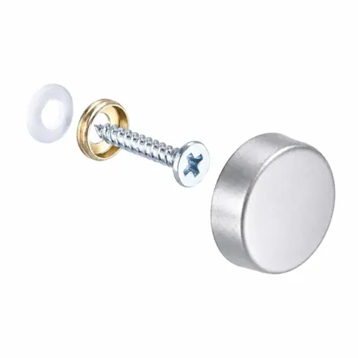 Stainless Screw Cover 16mm Dia - Silver