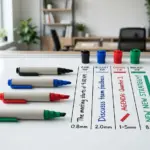 Fine, bullet, chisel and broad whiteboard marker tips