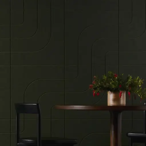 Groove Wall Tiles Track in Gherkin in situ