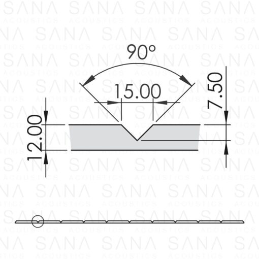 Sana Linea V Groove Technical Drawing