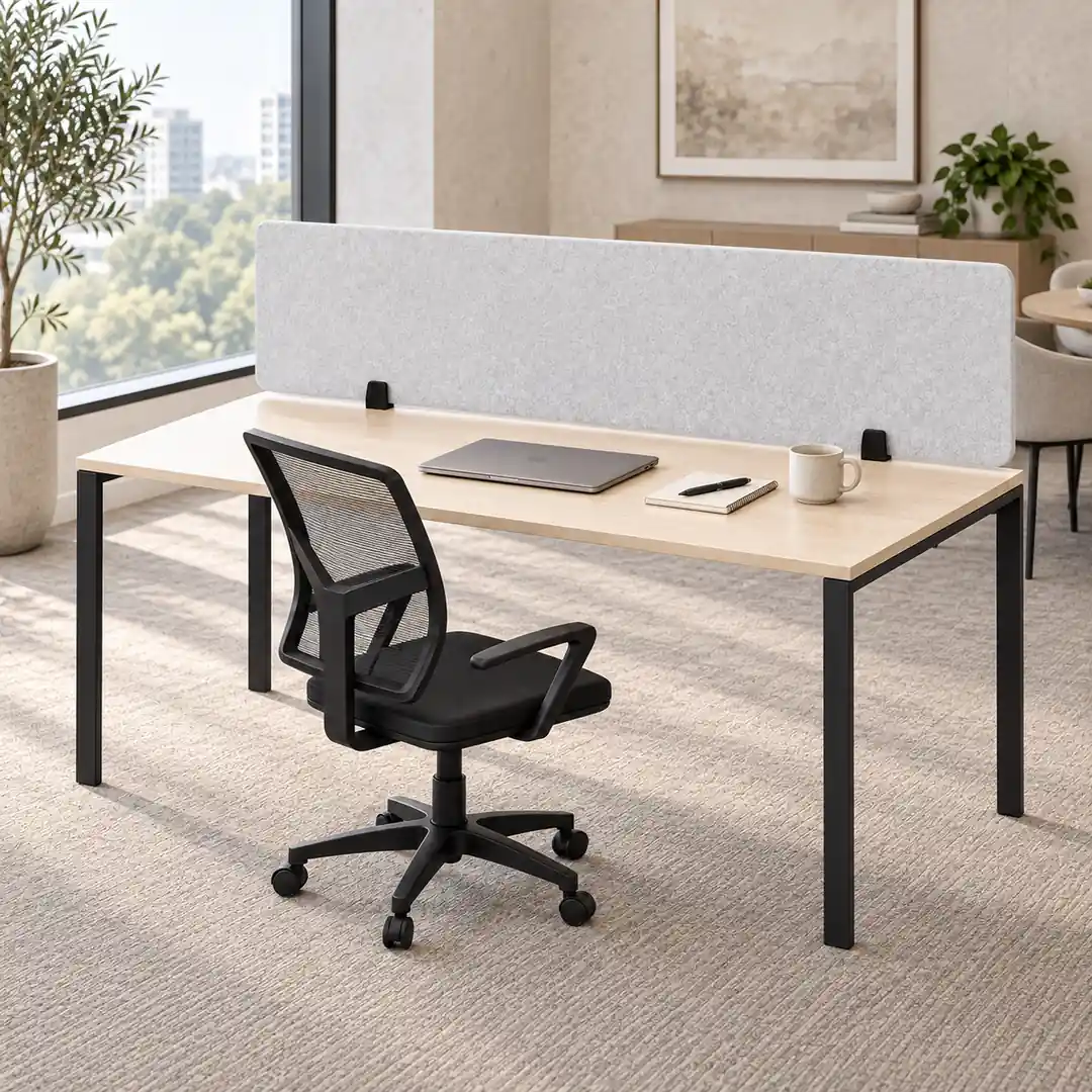 Sana Serenity Above Desk Screen in Office Environment - Frost