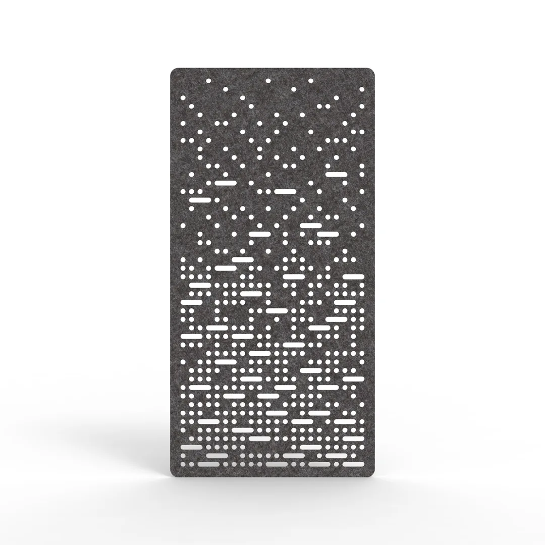 Acouline Pulse hanging acoustic screen, 1200mm W x 2400mm H, Char